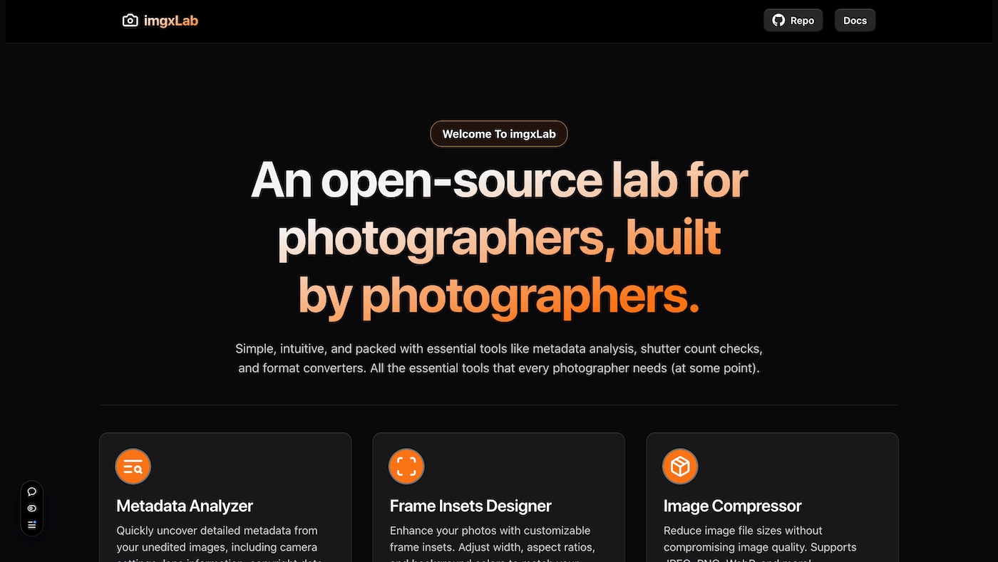 Building imgxLab: An Open-Source Lab for Photographers