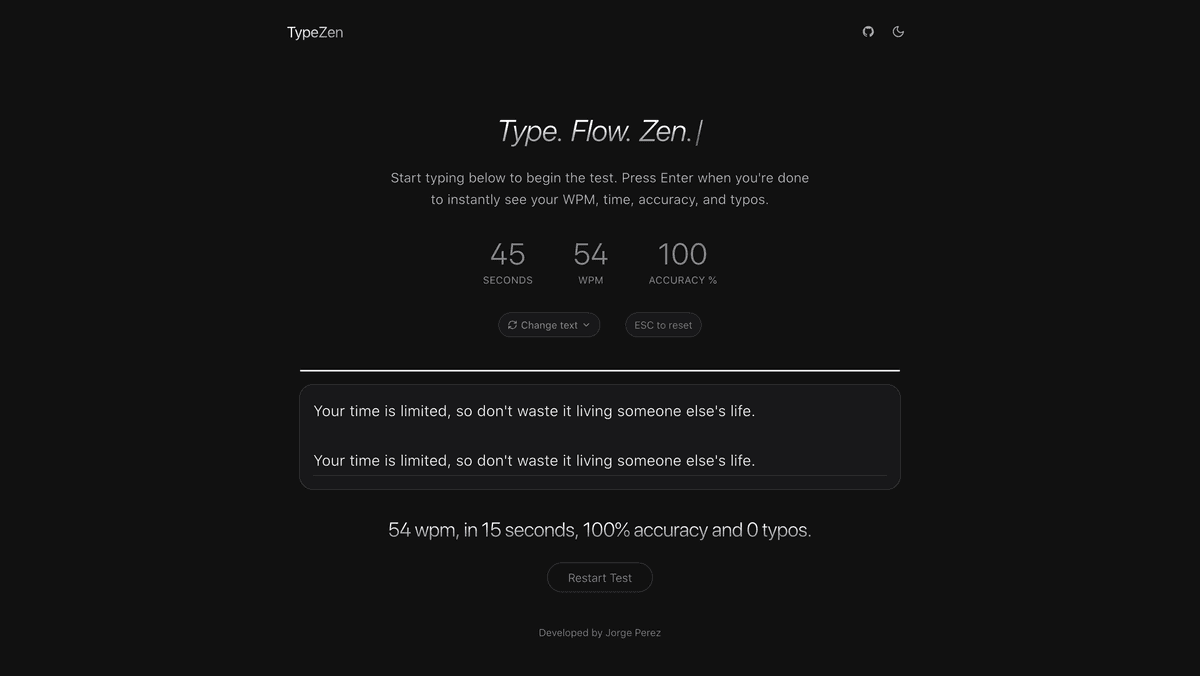 TypeZen - A Zen Typing Speed Test